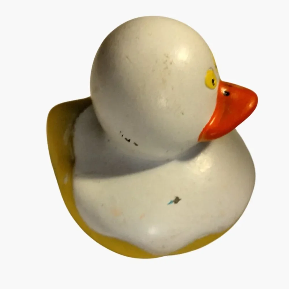 Rubber Ducky Ghost Duck Bath Toy White Yellow Small Collectible - Picture 5 of 6